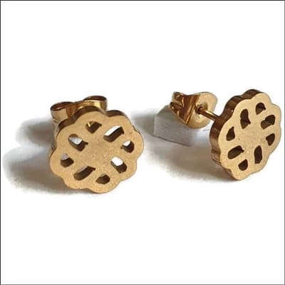 Aramat Jewels | Oorbellen | Stalen Oorbellen Goudkleur Rond - Trendy Cadeautjes | Gevlochten-10mm | |8mm | Staal | Kinderen, Volwassenen | Verkleurd niet