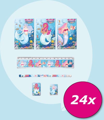 Tuf-Tuf Uitdeelcadeaus 24 STUKS 5-Delige Zeemeermin Schrijfset- Speelgoed - Traktatie Uitdeelcadeautjes voor kinderen