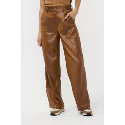 EsQualo Trousers Metallic Em Brandy Maat: 38 | Pantalons Outlet | Dames | Bruin