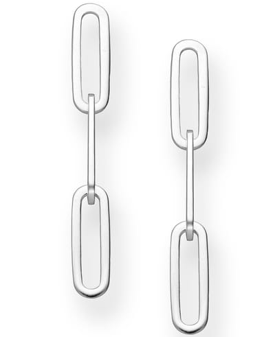 Joy|S - Zilveren oorbellen - paperclip schakel - massief - 6 mm x 48 mm - zilver - link chain oorhangers stud