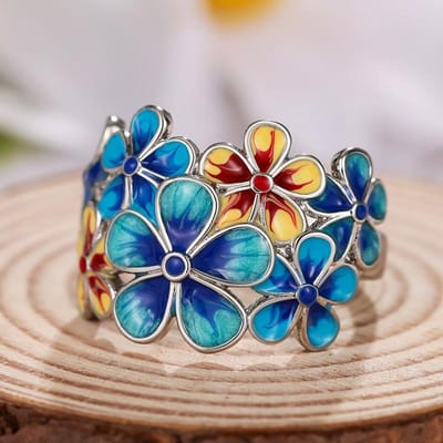Nieuwe Creatieve Gekleurde Huisvormig Ontwerp Emaille Vingerring Voor Vrouwen Gouden Kleur Band Grappige Meisjes Ringen Cadeau Hip Hop Feest Sieraden 8 blue