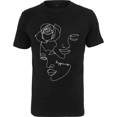 Mister Tee - One Line Rose Dames T-shirt - XS - Zwart