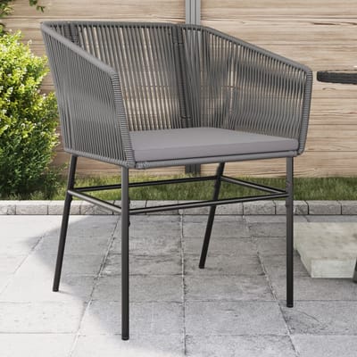vidaXL - Tuinstoelen - 2 - st - met - kussens - poly - rattan - grijs