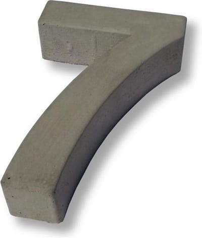 Huisnummer Beton, cijfer 7, Hoogte 20 cm | Huisnummer beton | Huisnummers | Huisnummer modern | Betonnen huisnummer | Gratis verzending!