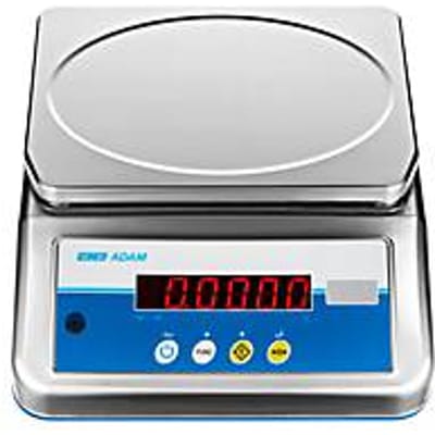 Weegschaal ae ADAM Aqua ABW-4S, niet gekalibreerd, waterdicht, afleesbaarheid 0,1 g/weegbereik tot 4 kg, LED, voeding/batterij, plateau B 245 x D 180 mm, roestvrij staal