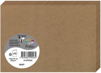 Clairefontaine dubbelklep briefkaart 160 mm, kraft bruin