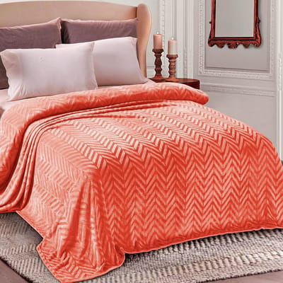 Zachte Dekken - Warm Dekbed Flanel - Gezellig Ontspannen - Lichtgewicht Microvezel - 220 x 240 cm - Koraal