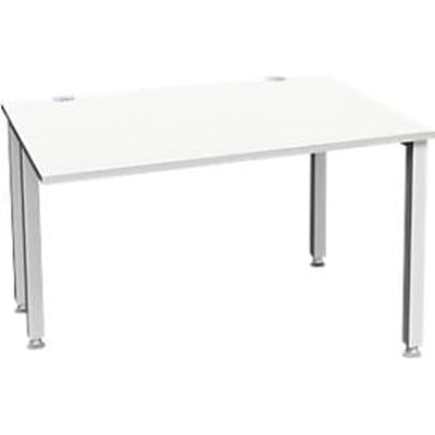 Schäfer Shop Genius bureau MODENA FLEX, 4-poots vierkante buis, verkorte zijpanelen, B 1200 mm, lichtgrijs