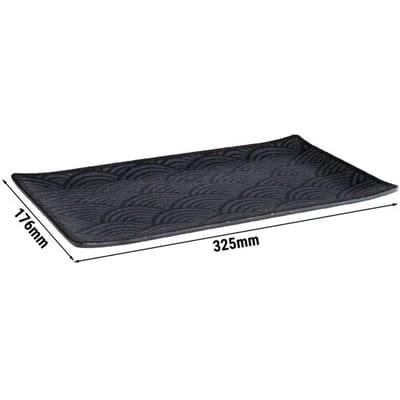 GGM Gastro (6 Stück) GN-Tablett 1/3 - DARK WAVE - Melamin - Höhe: 20mm - Schwarz