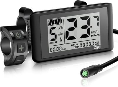 SnelShoppen - Ebike LCD C961 Scherm voor Bafang BBS01B BBS02B BBSHD Middelmotor, 2.7 Inch, IP65 Waterdicht, Fietcomputer voor Elektrische Fietsen