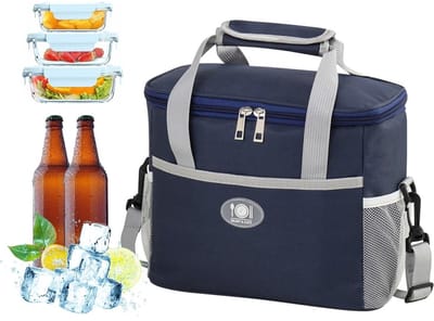 Dailygoods - Anlising Koeltas, 16 l, picknicktas, grote thermo-tas met verstelbare schouderriem, geïsoleerde lunchtas, draagbare koeltas, isotherma-koeltas, voor kamperen, reizen, grillen