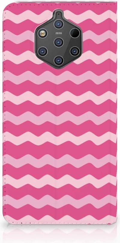 Nokia 9 PureView Hoesje met Magneet Waves Pink