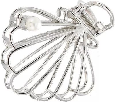 Emilie collection - haarklem - zilver - schelp - geometrisch metaal