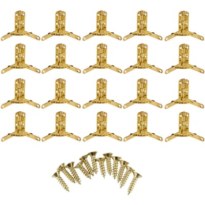 20 pcs Support d'Angle à 90 degrés Charnière à Ressort pour Petite Boîte à Bijoux Vin Montre Couvercle en Bois (Or)