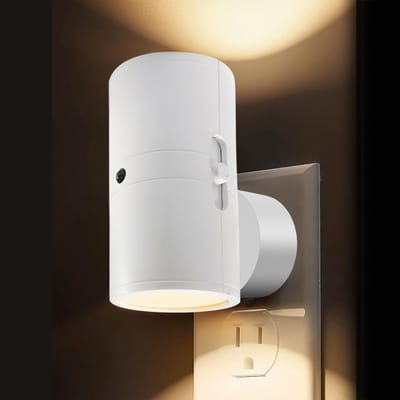 1-pack - Stekkerlampje - Dimbaar, met dag/nachtsensor - Geschikt voor gangen, slaapkamers en trappenhuizen - Wit