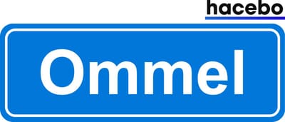 Hacebo - Plaatsnaam Sticker - 29x10 CM - Ommel sticker - Verkeersborden sticker - grappige cadeaus - Ommel