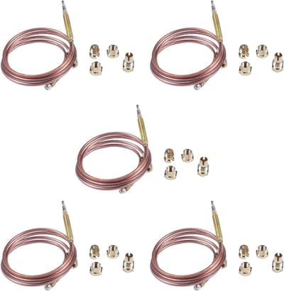 Universeel Thermokoppel - Vervangingsonderdeel Gasfornuis - Veilige Gasregeling - M6X0.75 Schroefdraad - 900mm Lengte - Goud