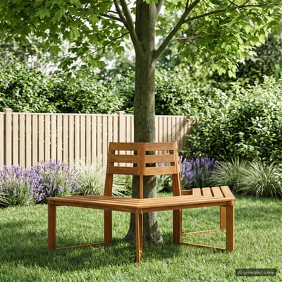 vidaXL - Boombank - 160 - x - 70 - x - 86 - cm - Massief - Acacia - Hout - Naturel - halfrond