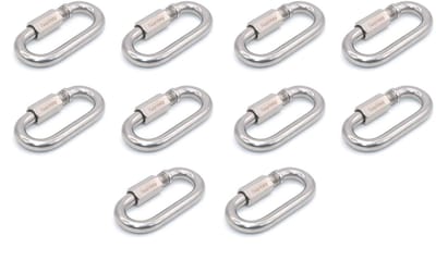 Dailygoods- Karabijnhaak 10 Stuks - Roestvrij Staal - Schroefsluiting - Sleutelhanger - Hondenriem - Duurzaam en Sterk - Haak