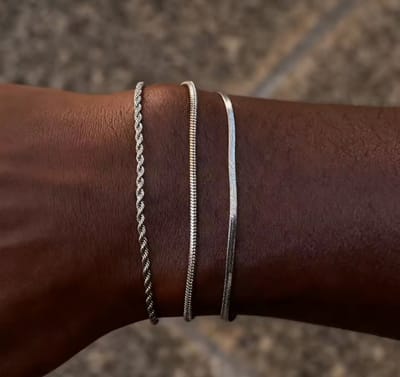 Set Armbanden | 3-Delig | Cuban Link Heren Armband | Chain | Zilverkleurig | Mannen Cadeautjes | Cadeau voor Man | Armband Mannen | Armband Heren | Heren Armband