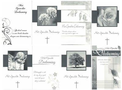 Rouwkaart met envelop set 20 - Condoleancekaart met envelop set 20 - Deelnemingskaart met envelop set 20 - wenskaart zwart wit set 20