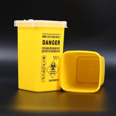 Tattoo Vuilnis Container - Naaldcontainer - Tattoo Naald Slijpsel Container - Gevaar Biohazard Container - Wegwerpnaald prullenbak - 1L