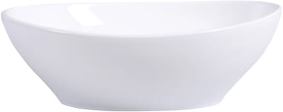 COSTWAY Ronde waskom, waskom, keramische waskom met hoge zijde, wit