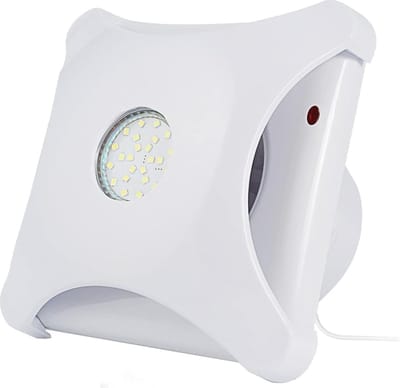 Badkamer Ventilator 100 mm LED Verlichting Stil 95 m³/u Afvoerventilator EU-stekker Badkamer Keuken Slaapkamer Plafond Wit