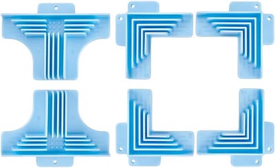 Hoekgeleider montageklemmen set van 8 stuks voor cartonnage en scrapbooking, universele haakse hoekgeleiders voor spaanplaat en handwerk (dikte 1 mm tot 3 mm) in blauw