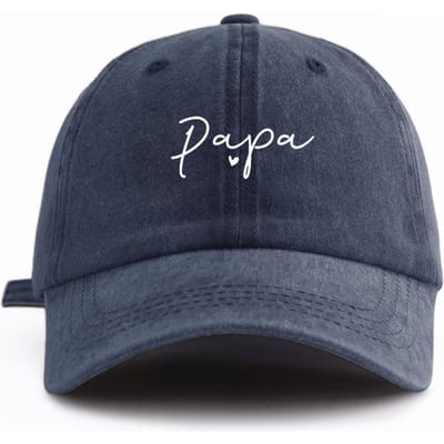 1 Stuk PAPA Print Gewassen Baseballpet, Klassiek Casual Retro Verstelbare Lichtgewicht Zonbescherming Veelzijdige Chauffeurspet voor Dagelijks Gebruik Adjustable black