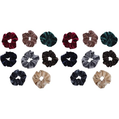 16 stuks Haar Scrunchies Zacht en Comfortabel Elastisch Franse Stijl Grote Haarbanden voor Meisje Vrouwen black