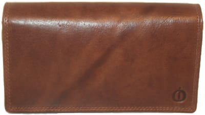 Oi cognac bruine leren soufflé portemonnee / lederen harmonicabeurs extra groot xxl / huishoudportemonnee voor heel veel pasjes / Anti skimming / camel kleurig leer / 249VI Tan