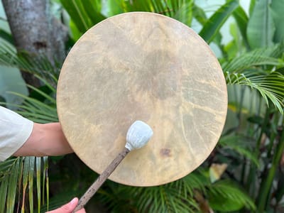 LIDAH® Sjamanendrum - 60cm Traditional Rawhide - Sjamaanse Shaman Drum - Sjamanen Percussie voor Volwassenen - Spirituele Sjamaan Trommel