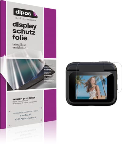 dipos – 4x Beschermfolie geschikt voor ReachMall Y360 Action-Kamera | Krasbestendige & heldere Screenprotector Ultra-Thin