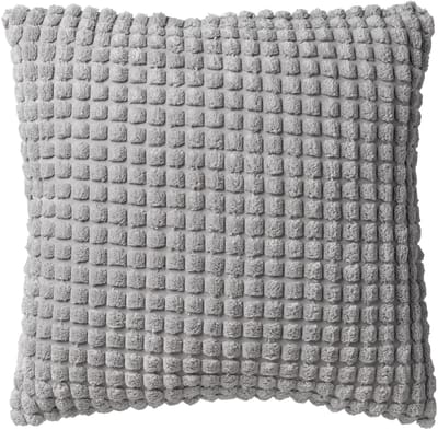 Dutch Decor ROME - sierkussen 45x45 cm - effen kleur - 3D-structuur - Micro Chip - grijs - Inclusief binnenkussen - Luxe kussens voor woonkamer & bank