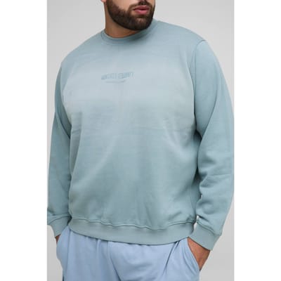 Plus Limited Edition Print Spray Wash Regular Fit Sweater | Slate | Size 2XL