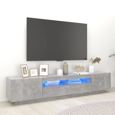 vidaXL - Tv-meubel - met - LED-verlichting - 200x35x40 - cm - betongrijs