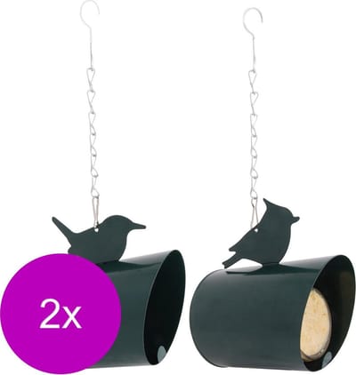 Best For Birds Pindakaas Huisje Metaal - Voederhuis - 2 x 11x15x15 cm Groen