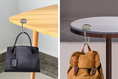 Vouwbare Tafelhanger voor Rugzakken, Ideaal voor School- en Restaurantgebruik, Draagbare Houders voor Tafel en Bureau (Zwart - 1 Set)