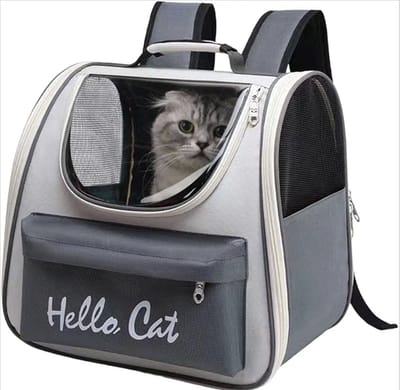 Draagbare Katten rugzak Outdoor Reizen Transparant Ademend Huisdieren katten Draagrugzak kleur Zwart