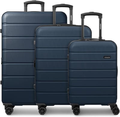 Saxoline Miami 4 wielen Kofferset 3-delig met uitbreidingsplooi - Harde bagage - TSA slot - navy blue