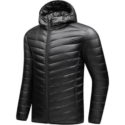 Lichtgewicht Donsjack Heren Herfst en Winter Capuchon Kort Donsjack Hoge Kwaliteit Jas Heren 4XL zwart