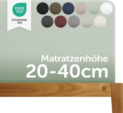 Blumtal Boxspring Hoeslaken - 180 tot 200 x 200 tot 220 cm - Matrashoogte 20 tot 40 cm - Katoenen Hoeslaken - Boxspring en Waterbed - Oeko-TEX gecertificeerd - Mintgroen