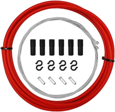 Fiets Remkabel Set - Schakel Kabel - Fiets Onderhoud - Slijtvast Duurzaam - Universele Maat - Rood