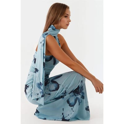 Strapless Gedrukt Bodycon Maxijurk