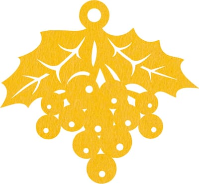 Kerstbes vilt onderzetter - Geel - 6 stuks - 10 x10 cm - Tafeldecoratie - Glas onderzetter - Valentijn - Cadeau - Woondecoratie - Tafelbescherming - Onderzetters voor glazen - Keukenbenodigdheden - Woonaccessoires - Tafelaccessoires