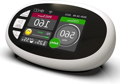Luchtkwaliteit Monitor - CO2 Detector - Binnen Milieu - 3.5 Inch Display - 2000mAh Batterij - Zwart