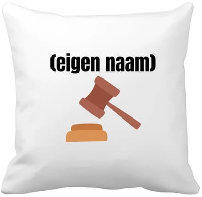 Akyol - rechter met hamer Kussen hoes - Advocaat - iemand die rechter is - met eigen naam - leuk cadeau voor iemand die rechter is - cadeau - kado - 40 bij 40 cm