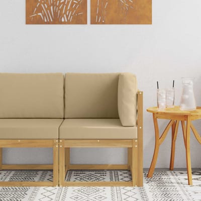 vidaXL - Buitenhoekbank - Massief - Acacia - Hout - Wit