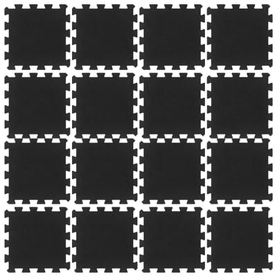 vidaXL - Rubbertegels - 16 - st - 16 - mm - 30x30 - cm - zwart